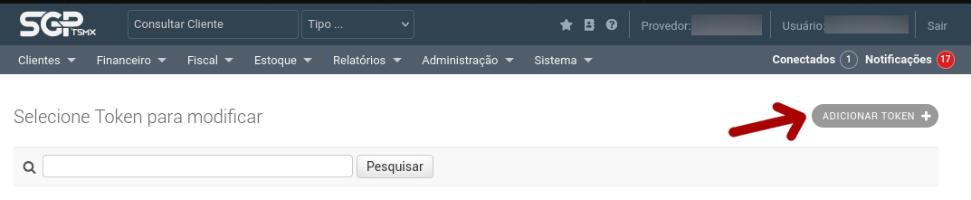 Adicionar Token