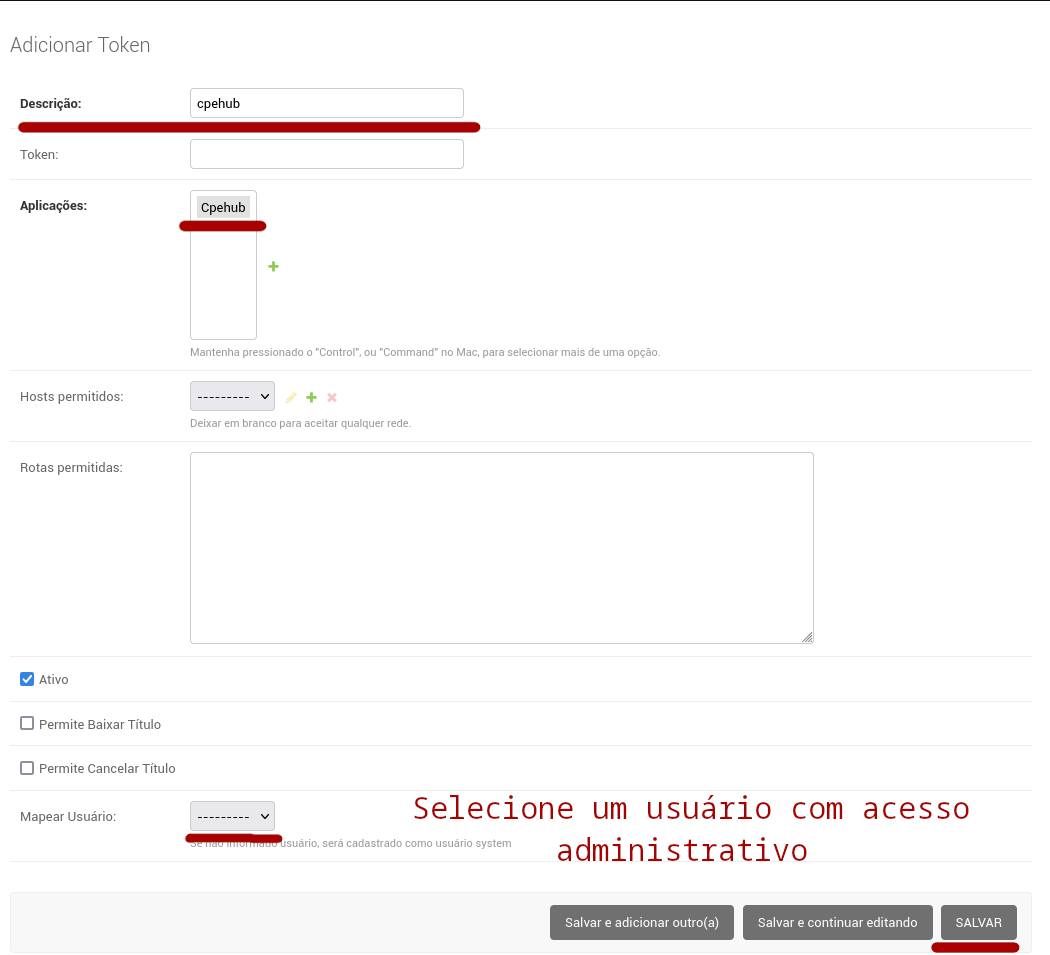 Criando o Token