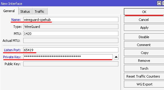 Configurando interfaz